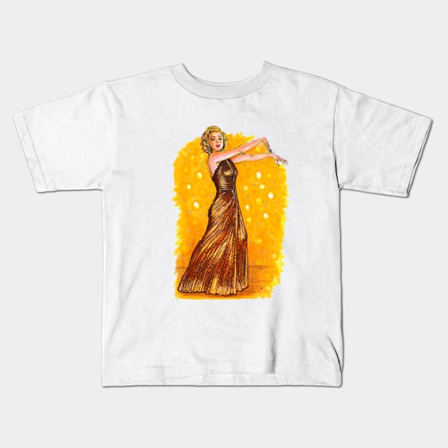 GOLD GOWN Kids T-Shirt by Svetlana Pelin